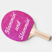 Roze sparkle Sparkly Glitter Glam Glittery Sports Tafeltennisbatje (Zijkant)