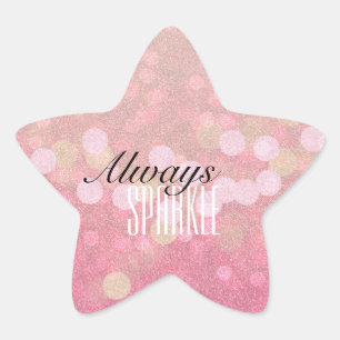 Roze Sparkle Ster Sticker