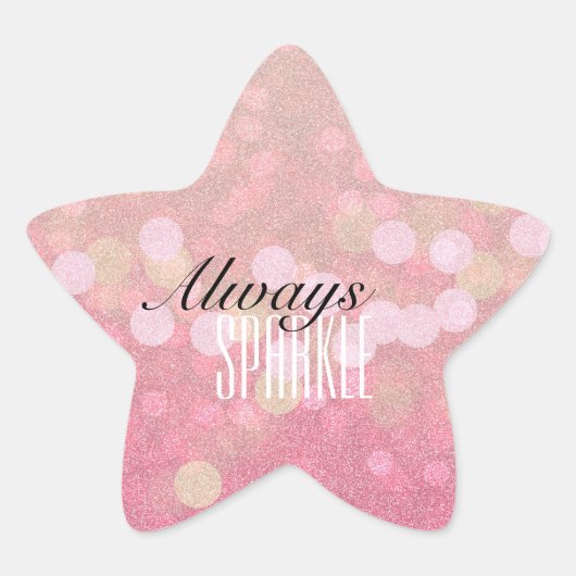 Roze Sparkle Ster Sticker (Voorkant)
