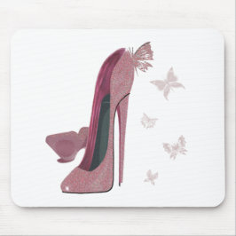 Roze Sparkle Stiletto en Butterfly's Art Muismat