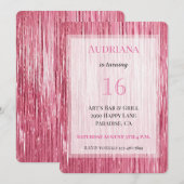 Roze Sparkle Tinsel Stripes 21e verjaardag Kaart (Voorkant / Achterkant)