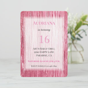 Roze Sparkle Tinsel Stripes 21e verjaardag Kaart