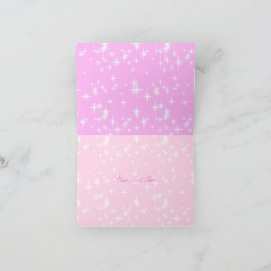 Roze Sparkle Unicorn Bedankt Card (Binnen)