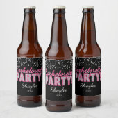Roze Sparkle, vrijgezellenfeest Bier Etiket (Flessen)