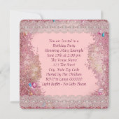 Roze Sparkle Vrouwen Roze Foto 83ste Verjaardagsfe Kaart (Achterkant)