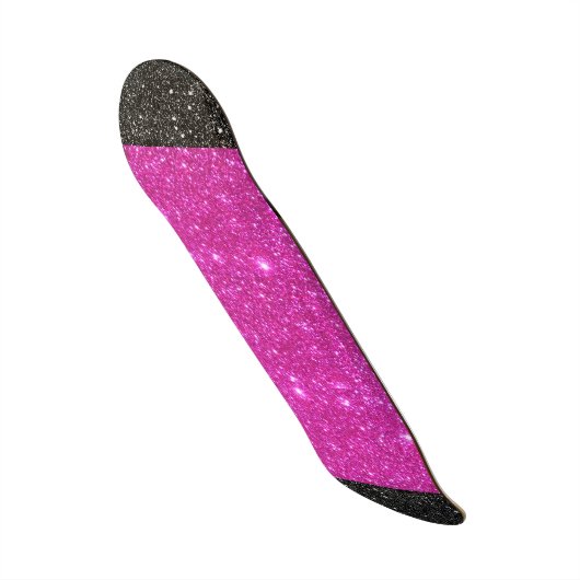 Roze Sparkle w Black Star Ends Girls Skateboard (Voorkant)