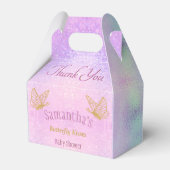 Roze Sparkle Whimsical Butterfly Baby shower Bedankdoosjes (Voorkant Zijde)