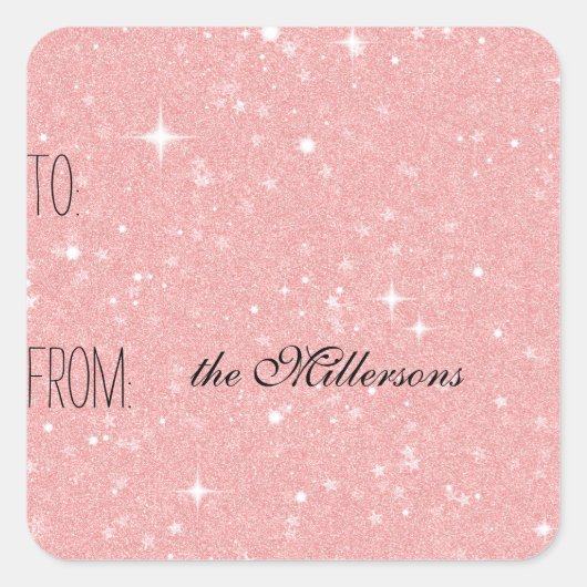 Roze Sparkles Gift Label (Voorkant)