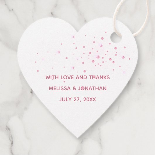 Roze Sparkles Laat Liefde Sparkle Bruiloft Dank u Bedankjes Labels (Achterkant)