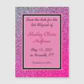 Roze Sparkles Magnetic Save the Date Card (Voorkant)