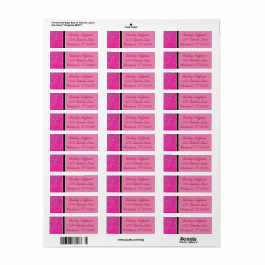 Roze Sparkles Return Address Labels (Full Sheet)