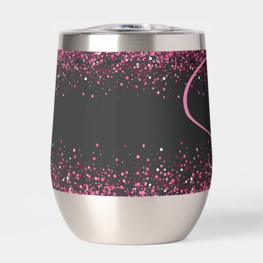 Roze Sparkles Roestvrij staal Wijn Tumbler (Voorkant)