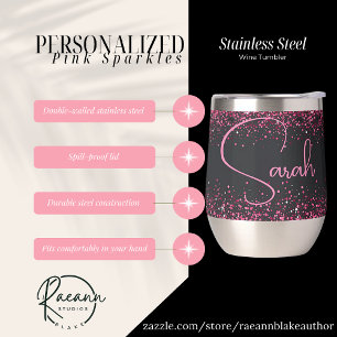 Roze Sparkles Roestvrij staal Wijn Tumbler