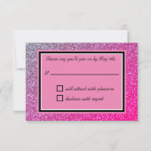 Roze Sparkles RSVP-kaart RSVP Kaartje (Voorkant)