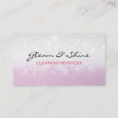 Roze Sparkles Schoonmaakster Lady Service Visitekaartje (Achterkant)