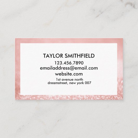 Roze Sparkles Silk Hair & Makeup Trendy Visitekaartje (Achterkant)
