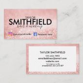 Roze Sparkles Silk Hair & Makeup Trendy Visitekaartje (Voorkant / Achterkant)