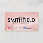 Roze Sparkles Silk Hair & Makeup Trendy Visitekaartje