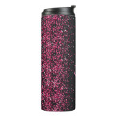 Roze Sparkles Thermische Tumbler Thermosbeker (Gedraaid links)