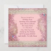 Roze Sparkles Vrouwen Foto 80ste Verjaardagsfeest Kaart (Achterkant)