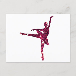 Roze Sparkly Ballerina Briefkaart