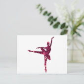 Roze Sparkly Ballerina Briefkaart (Staand voorkant)