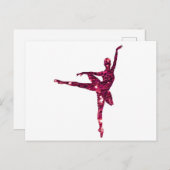 Roze Sparkly Ballerina Briefkaart (Voorkant / Achterkant)