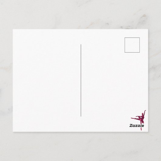 Roze Sparkly Ballerina Briefkaart (Achterkant)