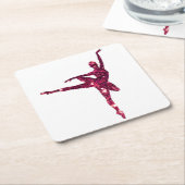 Roze Sparkly Ballerina Kartonnen Onderzetters (Schuin)