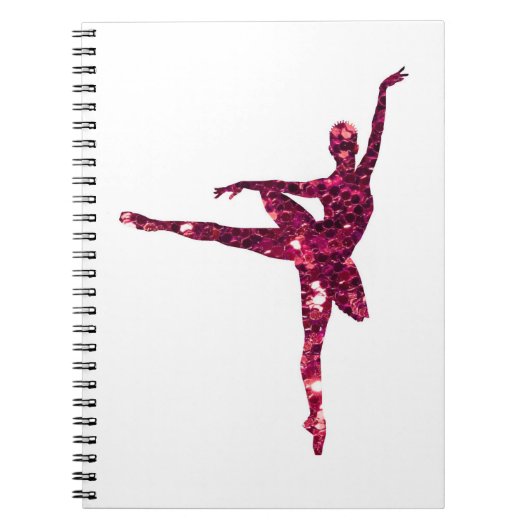 Roze Sparkly Ballerina Notitieboek (Voorkant)