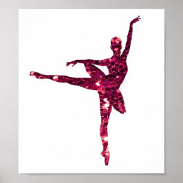 Roze Sparkly Ballerina Poster