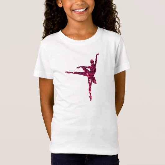Roze Sparkly Ballerina T-shirt (Voorkant)