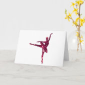 Roze Sparkly Ballerina Verjaardag Kaart (Gele Bloem)