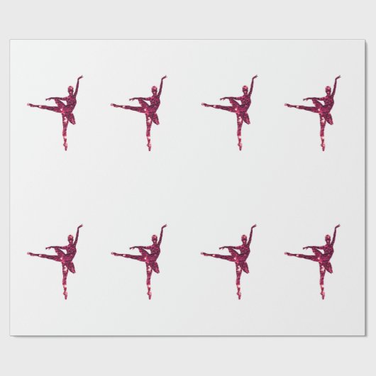 Roze Sparkly Ballerinas Cadeaupapier (Vlak)