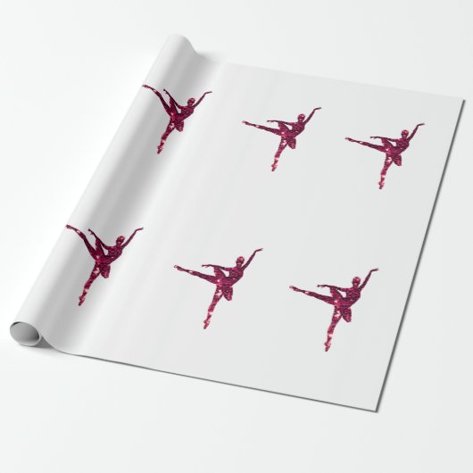 Roze Sparkly Ballerinas Cadeaupapier (Uitgerold)