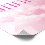 Roze Sparkly Clouds Drinken Tafelteken Poster (Hoek)