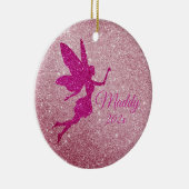 Roze Sparkly Fairy Ornament Gepersonaliseerde Gift (Rechts)