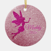 Roze Sparkly Fairy Ornament Gepersonaliseerde Gift (Voorkant)
