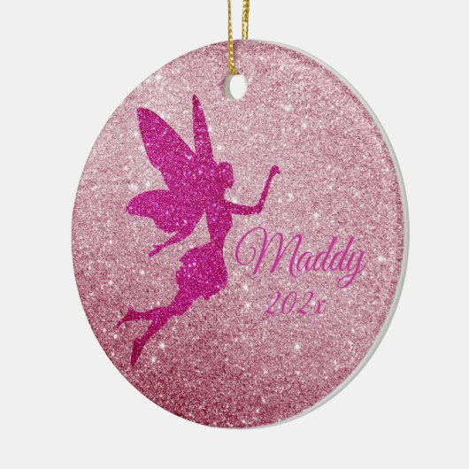 Roze Sparkly Fairy Ornament Gepersonaliseerde Gift (Links)