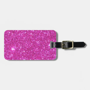 Roze Sparkly Glitter Glam Luggage ID Label Bagagelabel