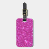 Roze Sparkly Glitter Glam Luggage ID Label Bagagelabel (Voorkant verticaal)
