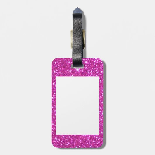 Roze Sparkly Glitter Glam Luggage ID Label Bagagelabel (Achterkant verticaal)