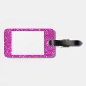Roze Sparkly Glitter Glam Luggage ID Label Bagagelabel (Achterkant horizontaal)