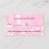 Roze Sparkly Make-up Artiest Glamour Bokeh Sequin Visitekaartje (Voorkant)