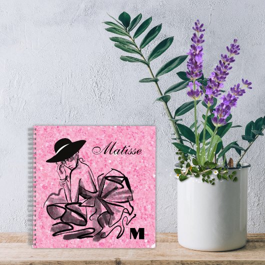 Roze Sparkly Mode Coquette Notitieboek