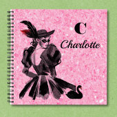 Roze Sparkly Notitieboek met Coquette Model