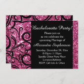 Roze Sparkly Swirl Bachelorette Party Kaart (Voorkant / Achterkant)