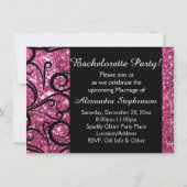 Roze Sparkly Swirl Bachelorette Party Kaart (Voorkant)