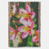 Roze Spatbloemen Deken (Voorkant Verticaal)