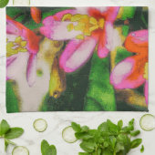 Roze Spatbloemen Theedoek (Gevouwen)